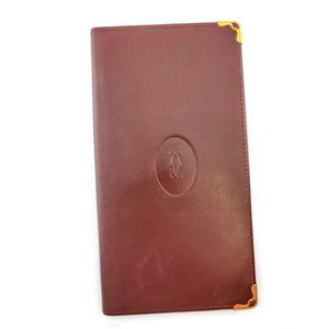 Cartier Long Bill Mastrin Bordeaux Leather Authent